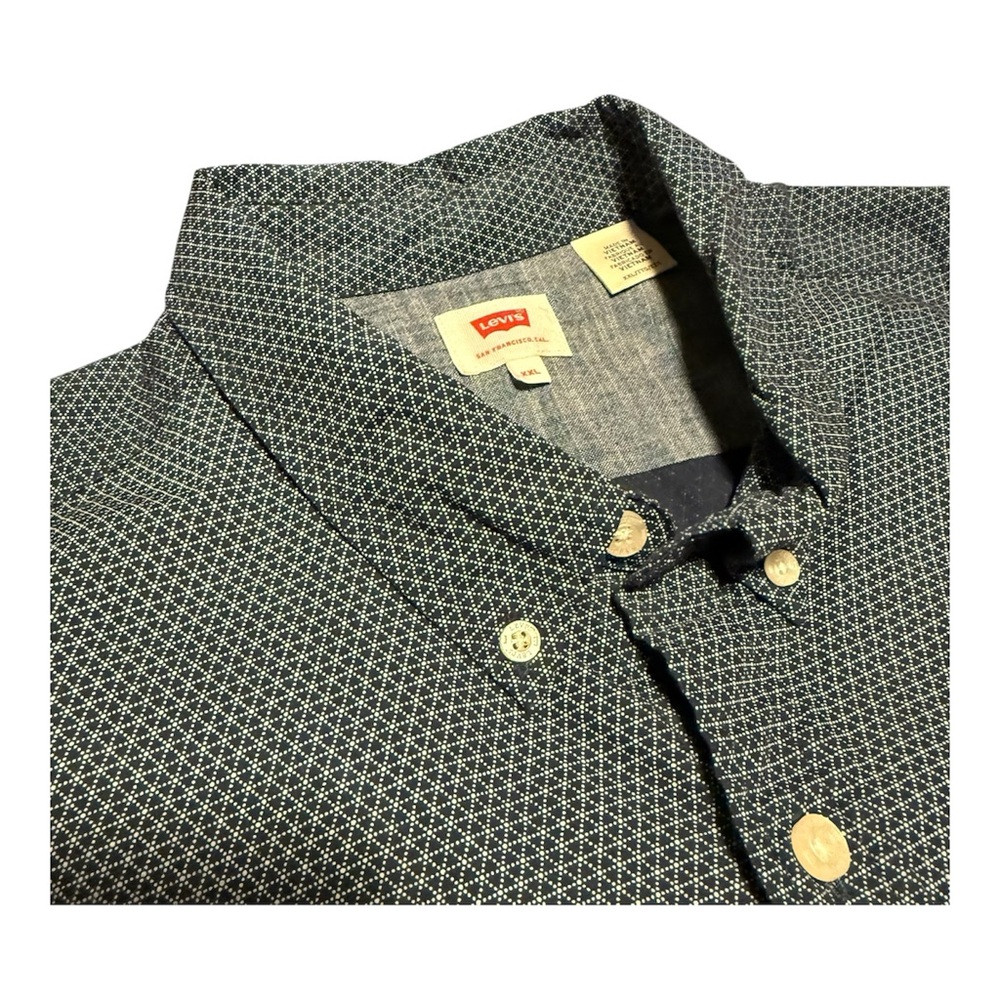 LEVI'S Button Down Collared Long Sleeve Blue Casual Shirt Men's Size XXL